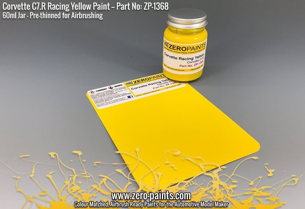 Peinture jaune course Zero Paints ZP-1368 Corvette C7.R 60 ml