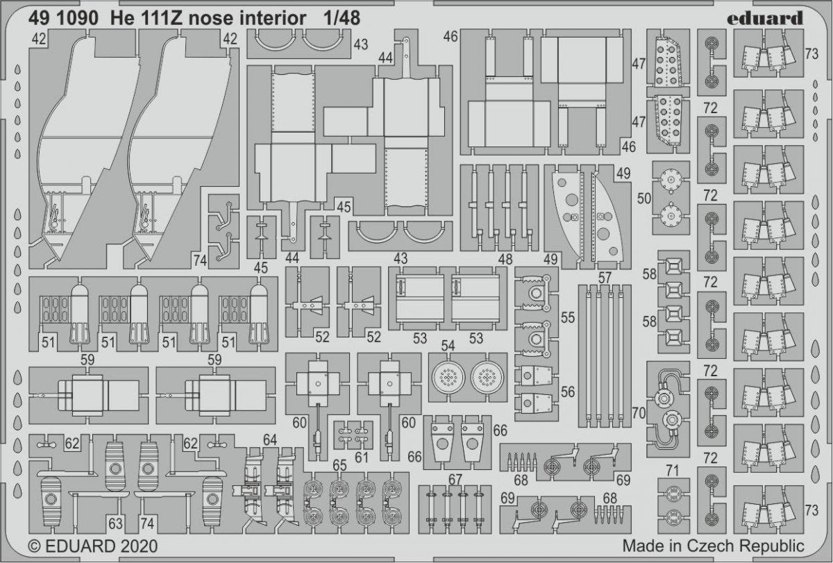 Eduard 491090 He 111Z nose interior 1/48 ICM – immagine 2