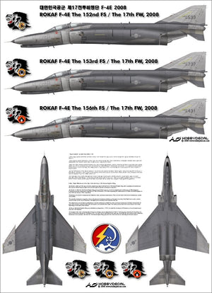 HobbyDecal AL48006V1 ROKAF F-4E 17e FW, 2008 1/48
