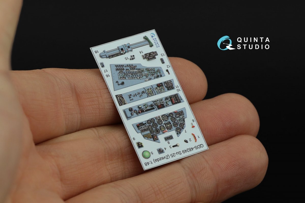 Quinta Studio QD48249 Su-25 3D-Printed &amp;amp; coloured Interior on decal paper (Zvezda) 1/48 – immagine 11