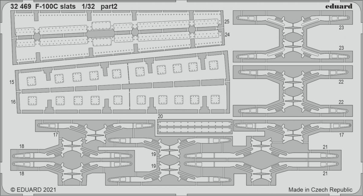 Eduard 32469 F-100C slats TRUMPETER 1/32 – imagen 2