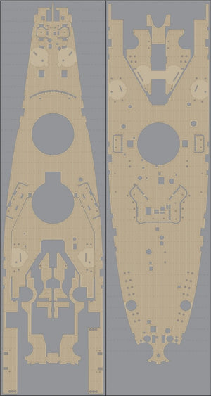 Pontos 35010WD1 USS BB-63 Missouri Ensemble de pont en bois Ton naturel (1/350)