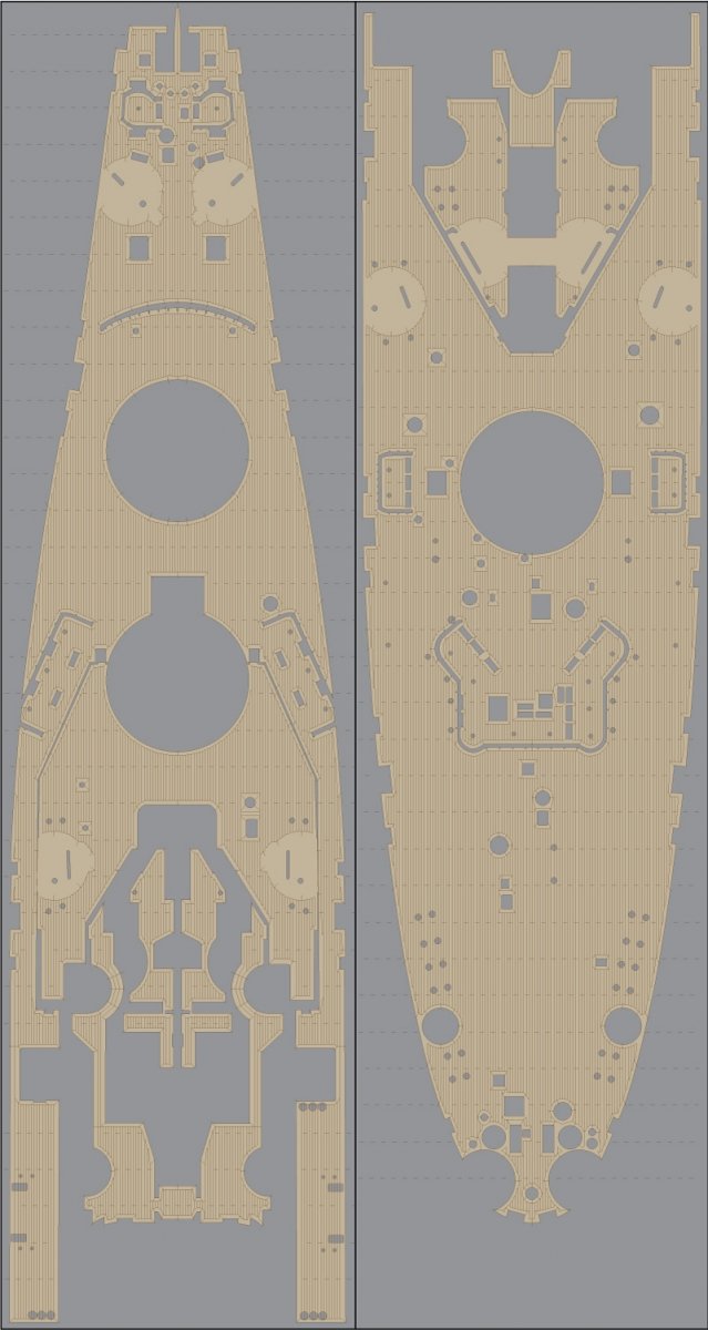 Pontos 35010WD1 USS BB-63 Missouri Ensemble de pont en bois Ton naturel (1/350)
