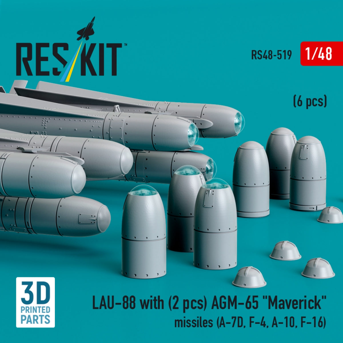 RESKIT RS48-0519 AGM-142 &amp;quot;Popeye 2/Have Lite&amp;quot; missiles (2 pcs) (3D Printed) 1/48 – Bild 2