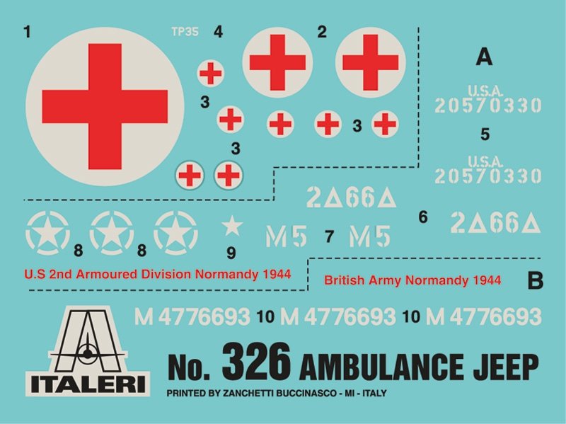 Italeri 0326 1.4 ton. 4 4 AMBULANCE JEEP 1/35 – Bild 7