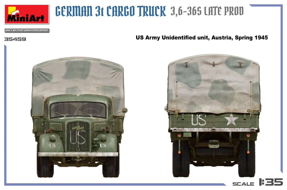 MiniArt 35459 German 3t Cargo Truck 3.5-36s Late Production 1/35 – immagine 21