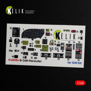KELIK K48084 B-26B Marauder interior 3D decals for ICM kit 1/48 – Bild 3
