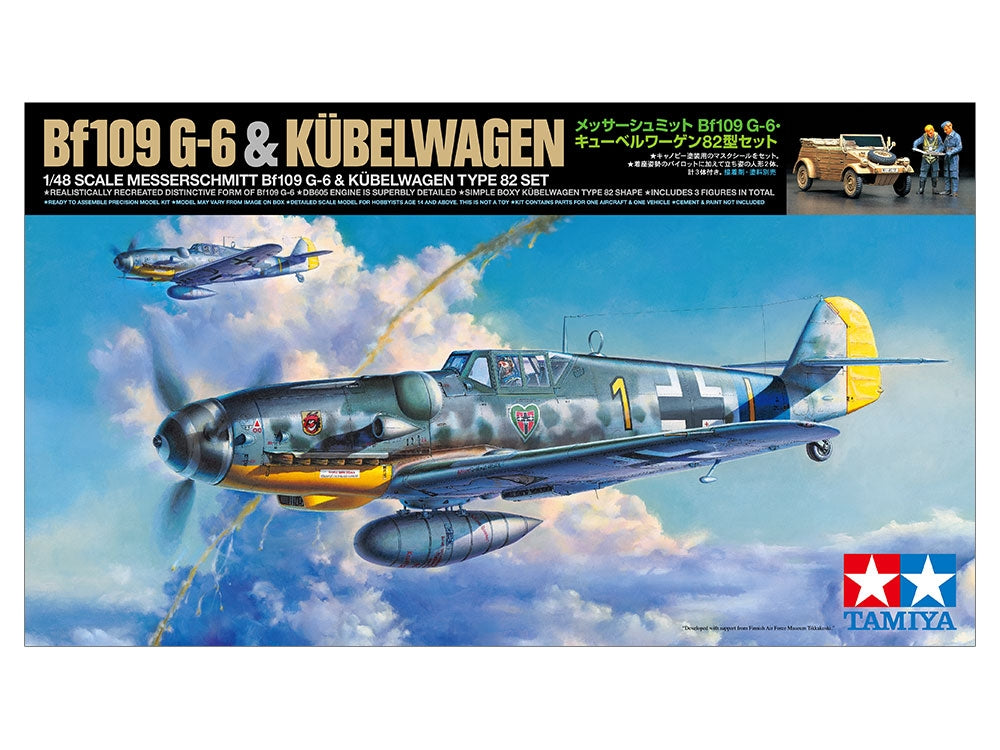 Tamiya 25204 Messerschmitt Bf109 G-6 &amp;amp; Kübelwagen Type 82 Set 1/48 – imagen 2