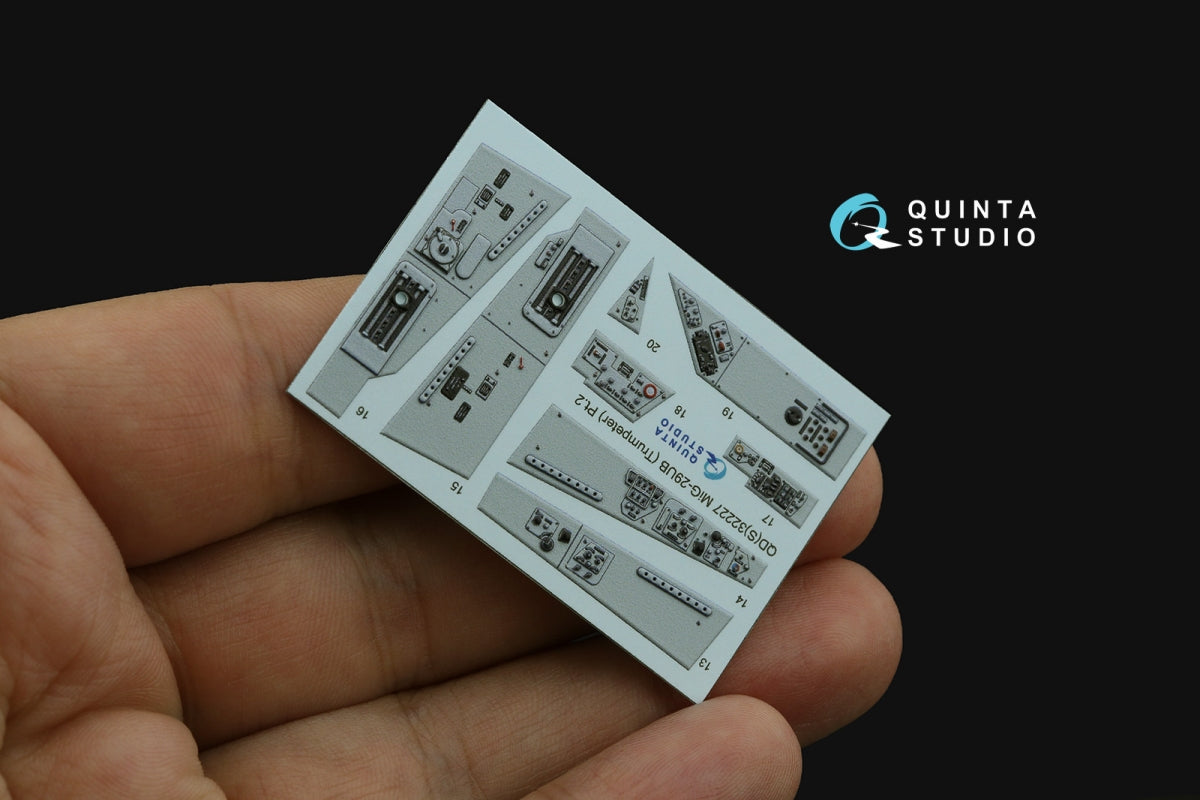 Quinta Studio QDS-32227 MiG-29UB 3D-Printed &amp;amp; coloured Interior (Trumpeter) (Small version) 1/32 – immagine 7