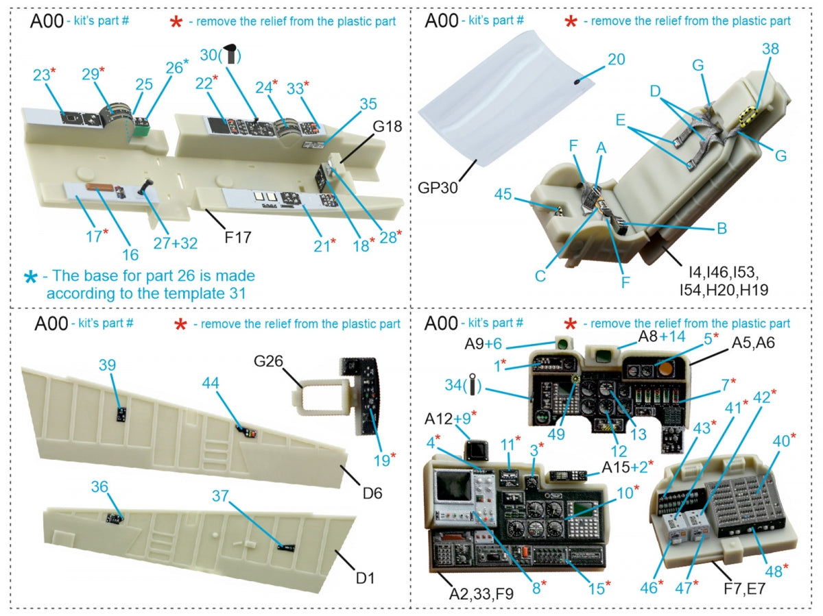 Quinta Studio QD32079 OV-10D 3D-Printed &amp;amp; coloured Interior on decal paper (KittyHawk) 1/32 – imagen 2