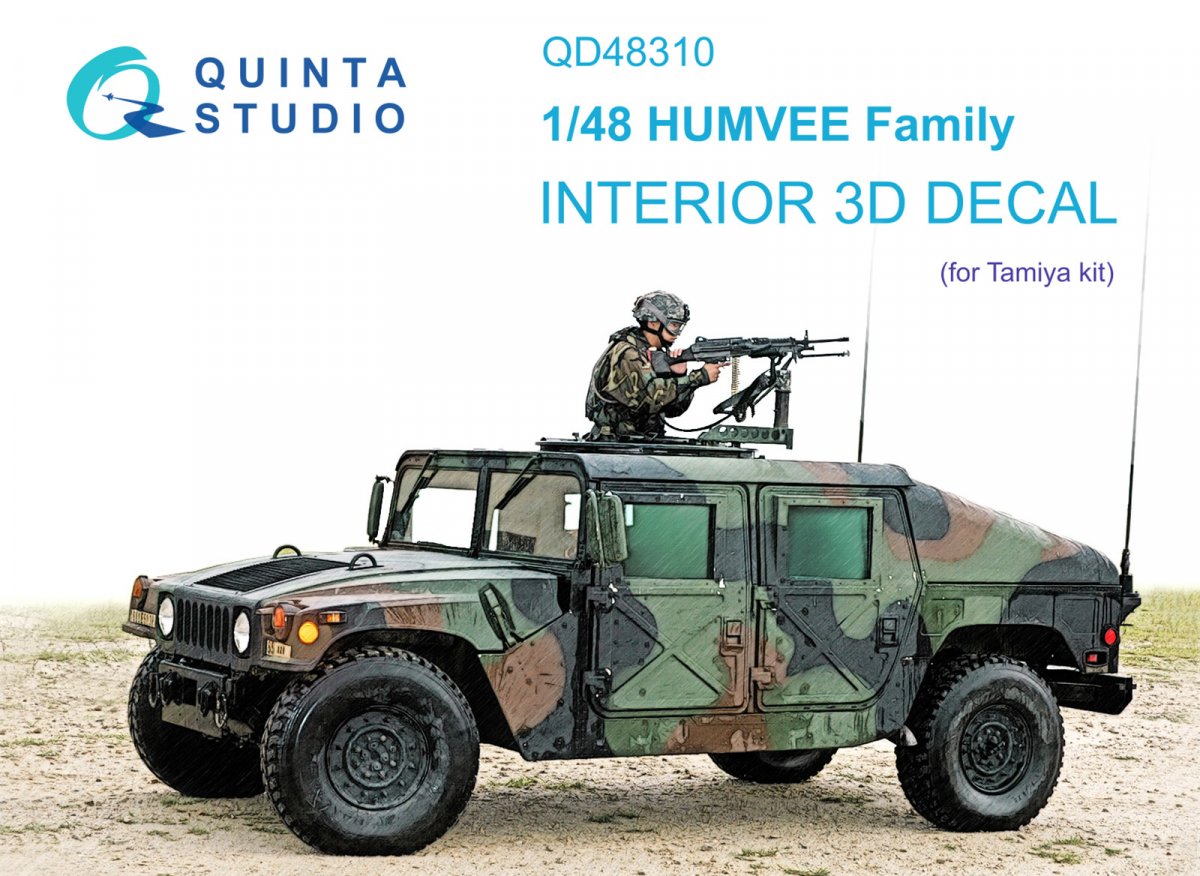 Quinta Studio QD48310 HUMVEE family 3D-Printed & coloured Interior on decal paper (Tamiya) 1/48