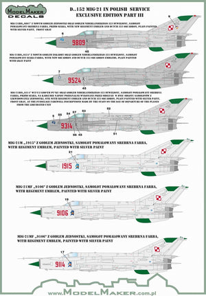 ModelMaker Decals D48152 MiG-21 in Polish service exclusive edition part III 1/48 – imagen 5
