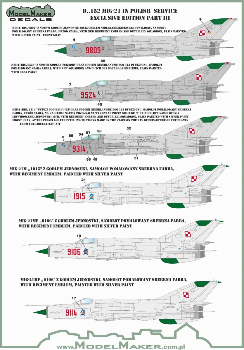 ModelMaker Decals D48152 MiG-21 in Polish service exclusive edition part III 1/48 – imagen 5