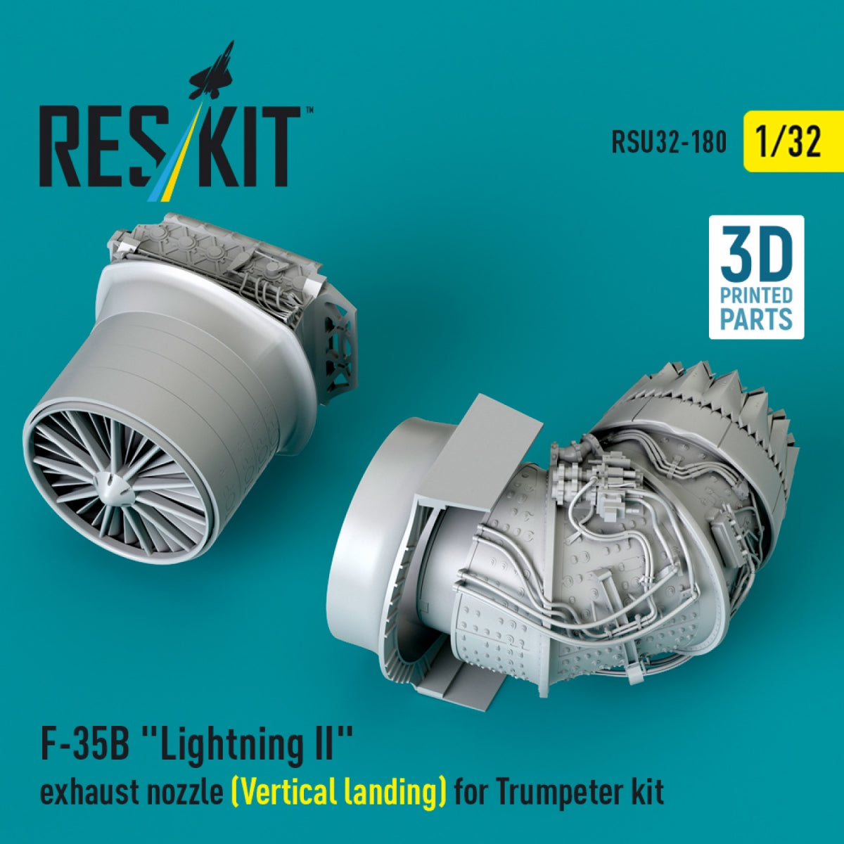 RESKIT RSU32-0180 F-35B &amp;quot;Lightning II&amp;quot; exhaust nozzle (Vertical landing) for Trumpeter kit (3D printed) 1/32 – immagine 2