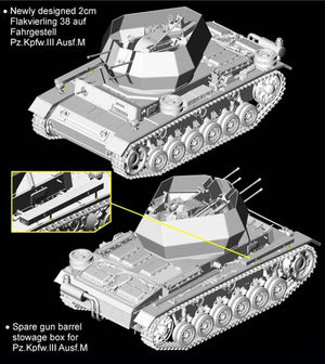 Cyber Hobby 6778 2cm Flakvierling 38 auf Fahrgestell Pz.Kpfw.III Ausf.M 1/35 – zdjęcie 2