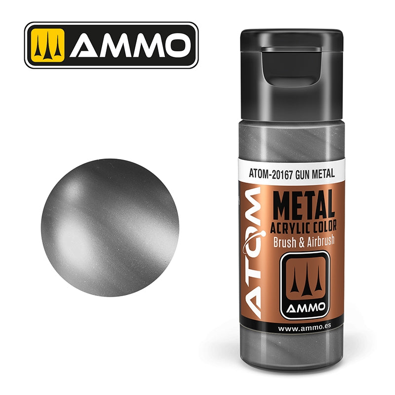 Ammo de Mig Jimenez 20167 ATOM METALLIC Gun Metal 20ml