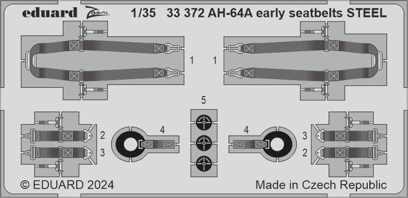 Eduard 33372 AH-64A early seatbelts STEEL TRUMPETER 1/35