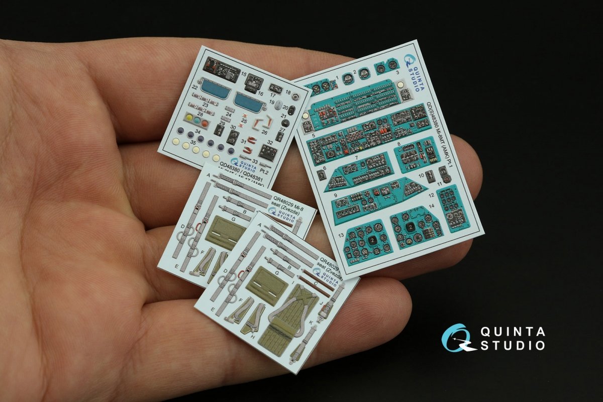 Quinta Studio QD48380 Mi-8MT 3D-Printed &amp;amp; coloured Interior on decal paper (AMK) 1/48 – imagen 4