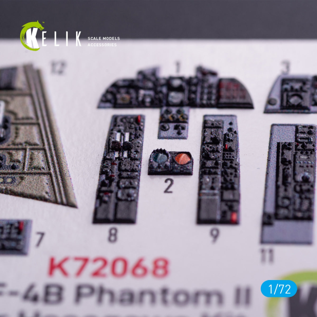 Kelik K72068 RF-4B - interior 3D decals for Hasegawa kit 1/72