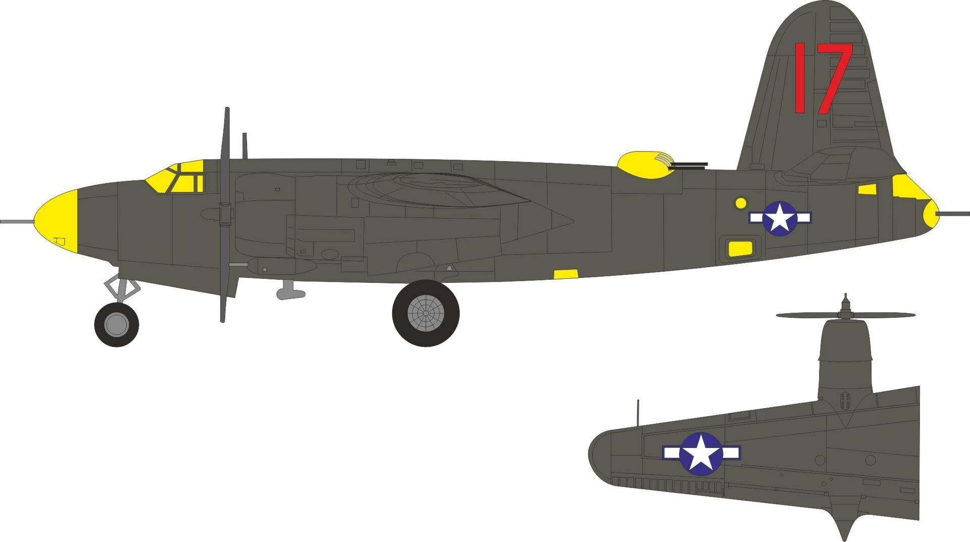 Eduard EX1189 B-26C-45 Marauder US national insignia & tail marking for ICM 1/48