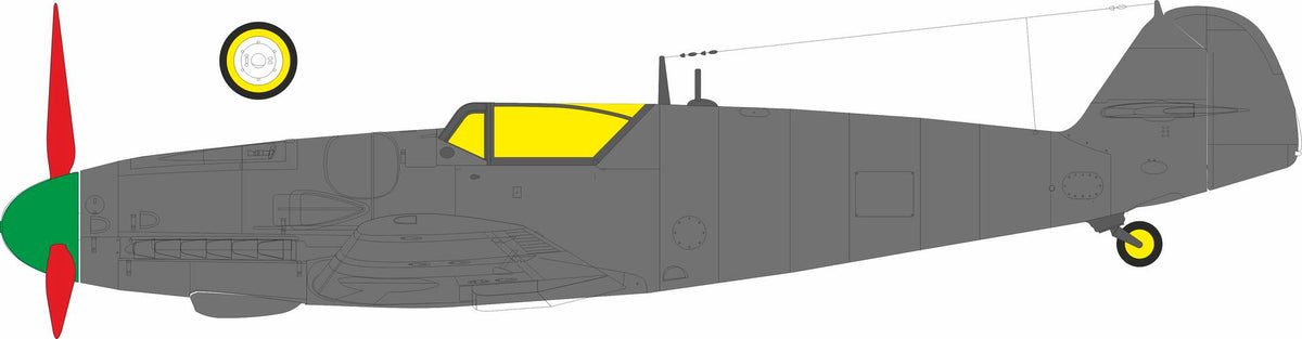 Eduard EX1197 Messerschmitt Bf-109 G-6 Late Erla Canopy TFace Mask Set for TAMIYA 1/48