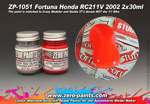 Kit de peinture Zero Paints ZP-1051 Fortuna Honda RC211V 2002 (2 x 30 ml) – image 2