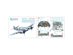 Intérieur imprimé en 3D et coloré sur papier décalcomanie Quinta Studio QDS-48556 Bristol Beaufighter TF.Mk.X (Tamiya, petite version) 1/48 – image 2