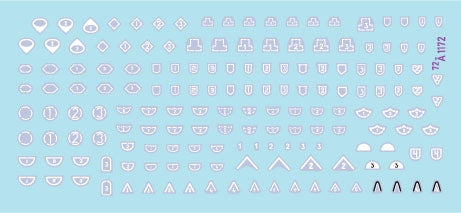 Star Decals 72-A1172 IDF Generic Markings # 1. Israeli brigade/unit insignia markings for tanks and AFVs. 1/72 – Bild 2