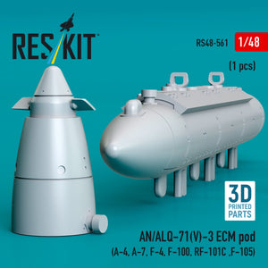 RESKIT RS48-0561 AN/ALQ-71(V)-3 ECM pod (1pcs) (3D Printed) 1/48