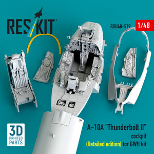 RESKIT RSU48-0519 A-10A "Thunderbolt II" cockpit (Detailed edition) for GWH kit (3D Printed) 1/48
