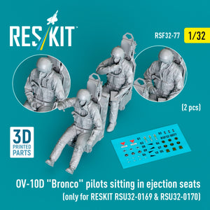 RESKIT RSF32-0077 OV-10D &amp;quot;Bronco&amp;quot; pilots sitting in ejection seats (2 pcs) (only for RESKIT RSU32-0169 &amp;amp; RSU32-0170) (3D Printed) 1/32