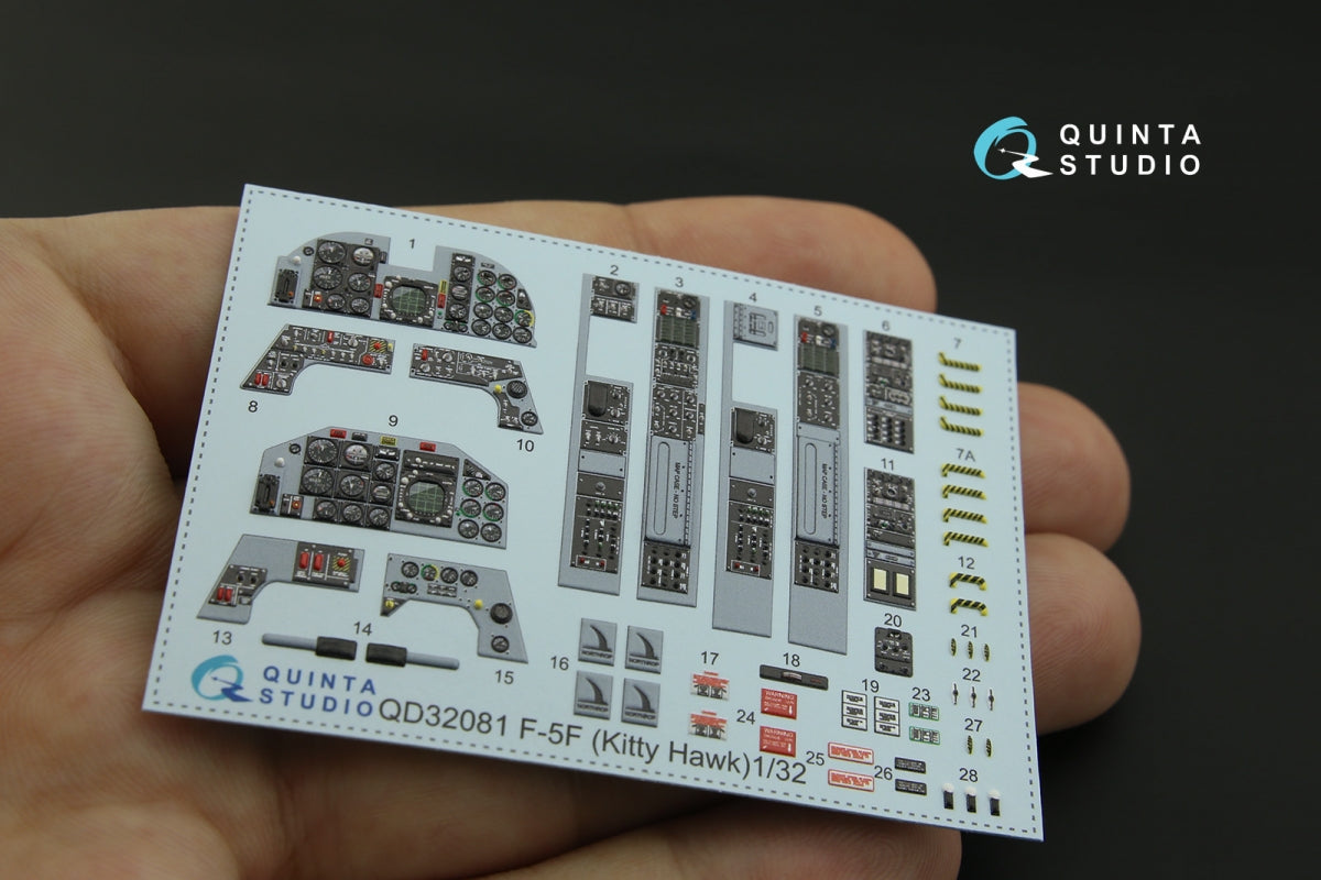 Quinta Studio QD32081 F-5F 3D-Printed coloured Interior on decal paper (for KittyHawk kit) 1/32 – immagine 3