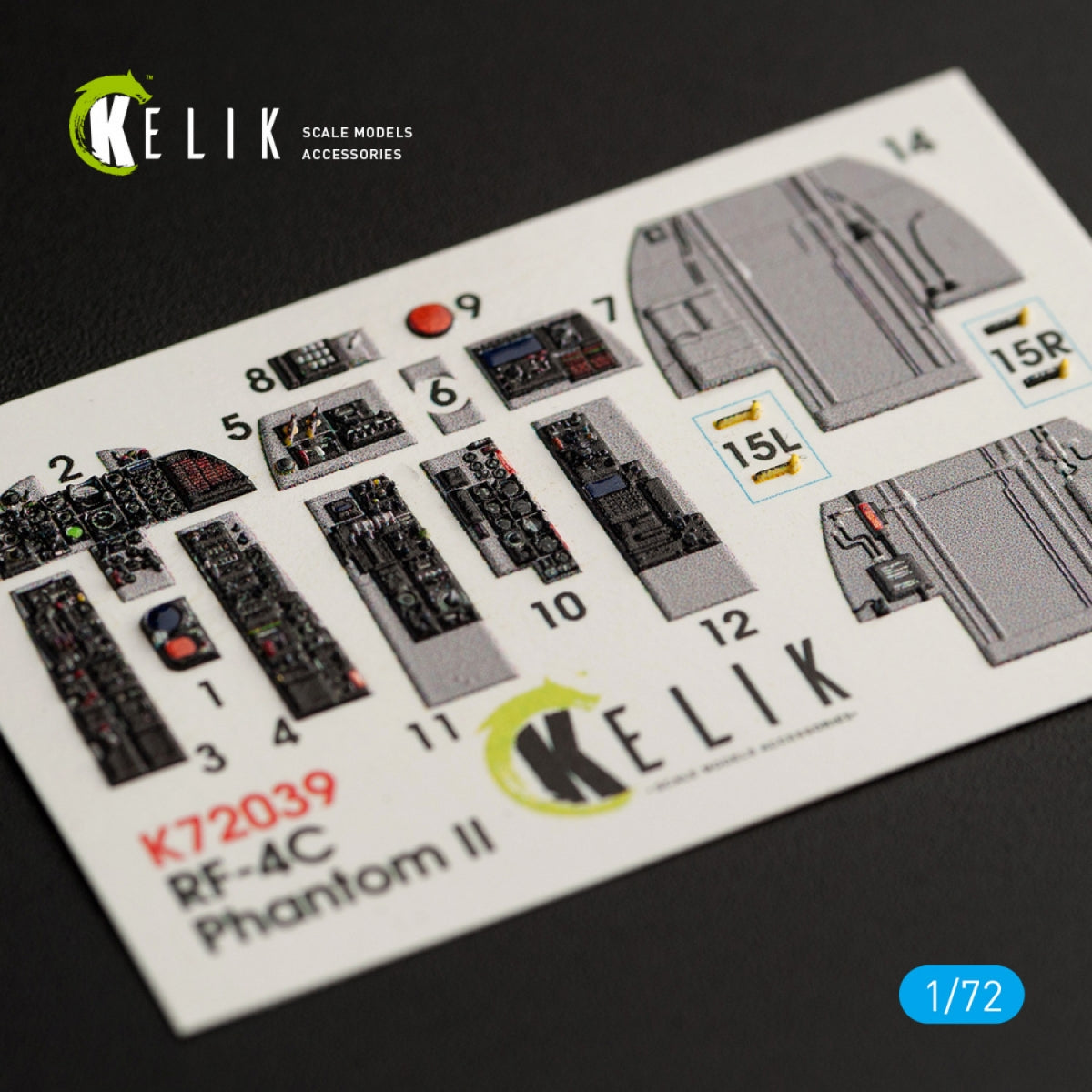KELIK K72039 RF-4C "PHANTOM II" INTERIOR 3D DECALS FOR HASEGAWA KIT 1/72