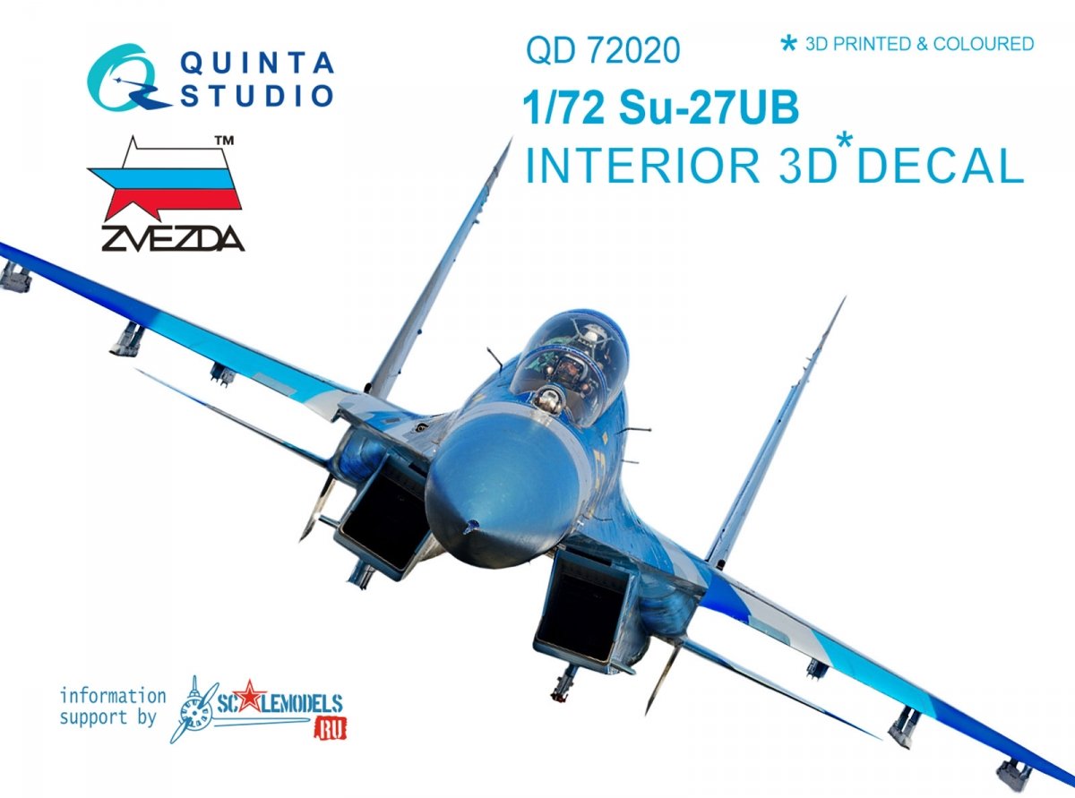 Quinta Studio QD48001 Yak-3 3D-Printed &amp;amp; coloured Interior on decal paper (for 4814 Zvezda kit) 1/48