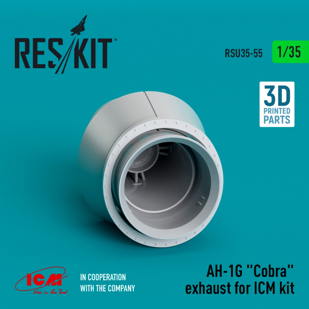 RESKIT RSU35-0055 AH-1G "COBRA" EXHAUST FOR ICM KIT (3D PRINTED) 1/35