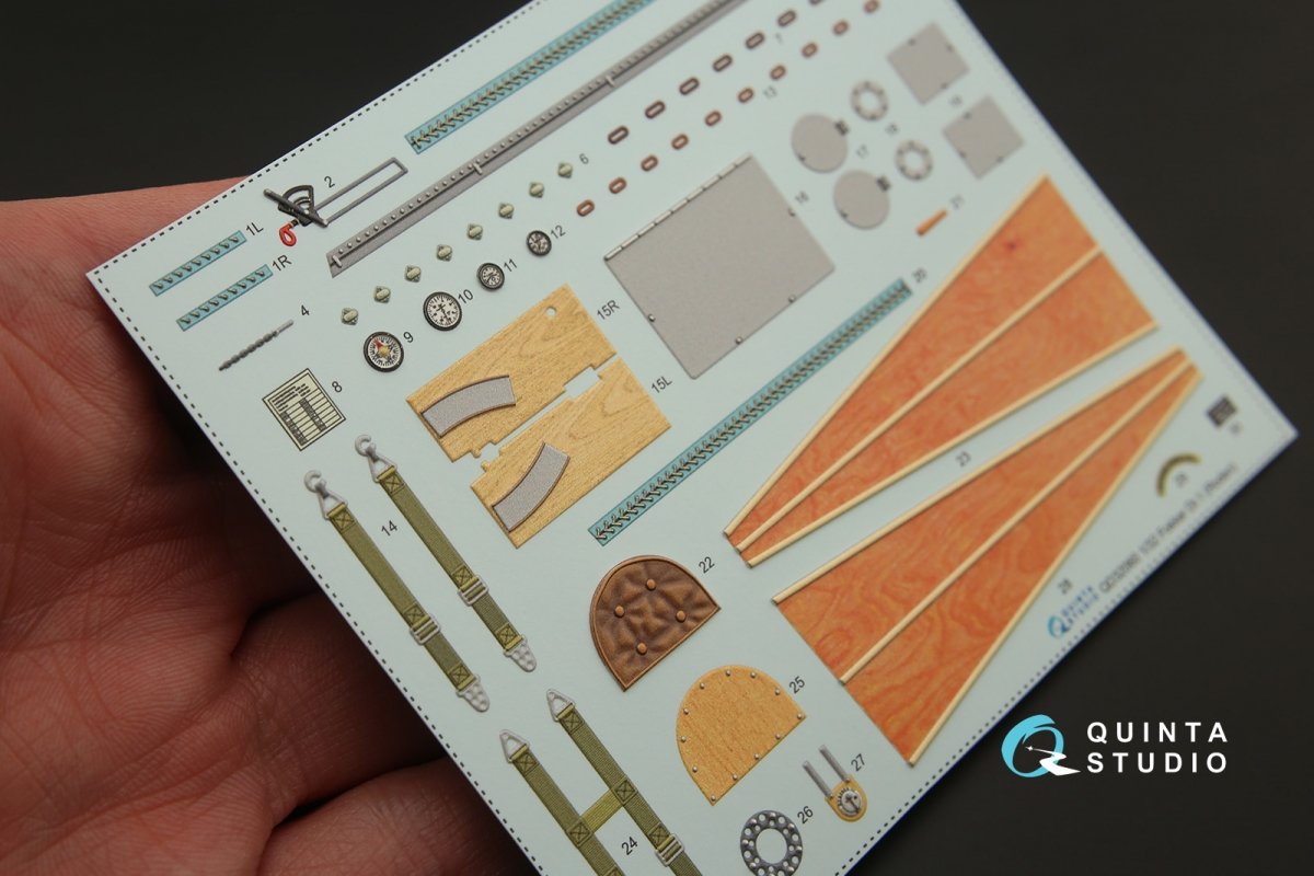 Quinta Studio QD32060 Fokker Dr.1 3D-Printed &amp;amp; coloured Interior on decal paper (for Roden kit) 1/32 – Bild 2