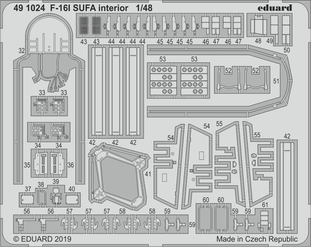 Eduard 491024 F-16I SUFA interior 1/48 HASEGAWA – imagen 2