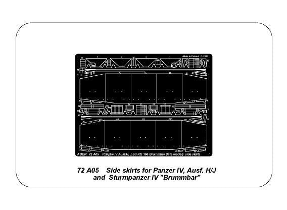 Aber 72A05 Side skirts for PzKpfw IV (HJ),Brummbar / Side skirts for PzKpfw IV (HJ),Brummbar 1/72 – image 6