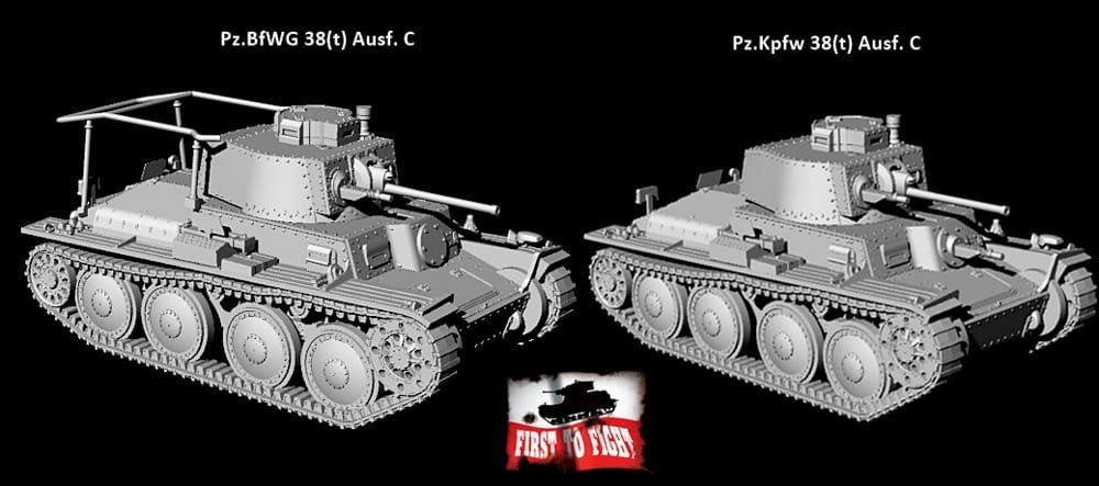 First to Fight First To Fight PL091 German Light Tank Pzkpfw 38(t) Ausf. C / Panzerbefehlswagen (Pzbfwg) 38(t) 1/72 – image 3
