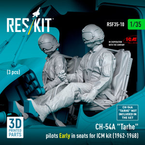 RESKIT RSF35-0010 CH-54A &amp;quot;Tarhe&amp;quot; pilots Early in seats for ICM kit (1962-1968) (3 pcs) (3D Printed) 1/35 – image 2
