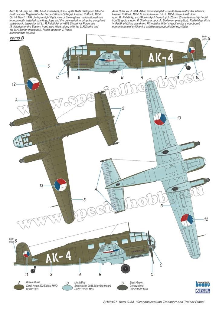 Special Hobby 48197 Aero C-3A &amp;#39;Czechoslovakian Transport and Trainer Plane&amp;#39; 1/48 – zdjęcie 4
