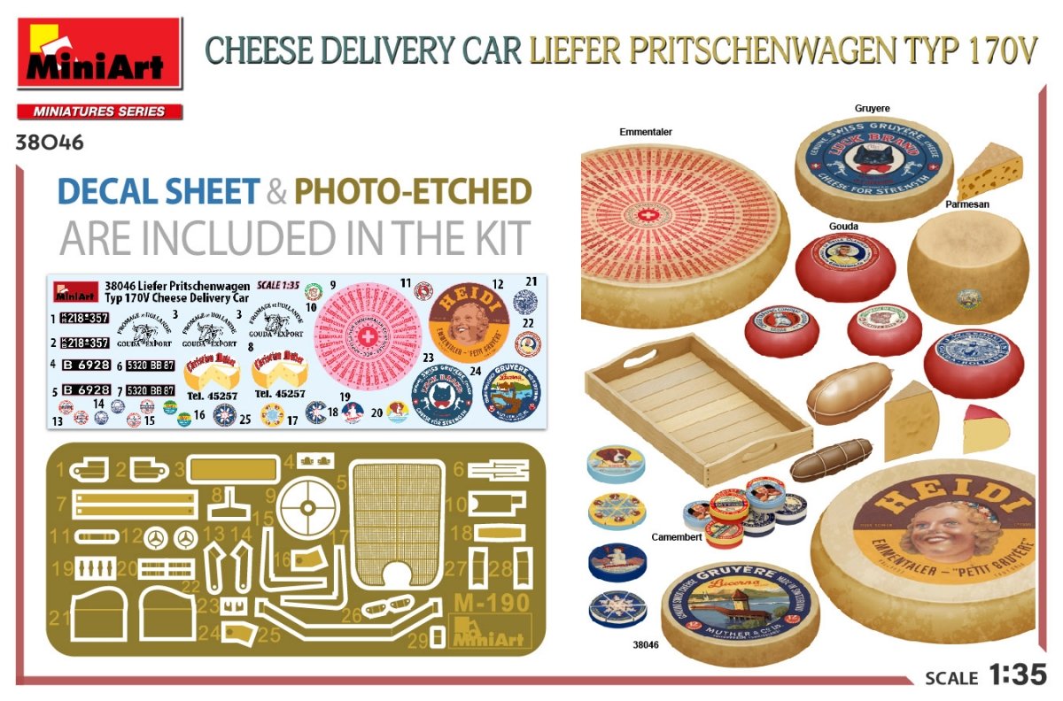 MiniArt 38046 CHEESE DELIVERY CAR LIEFER PRITSCHENWAGEN TYP 170V 1/35 – imagen 2