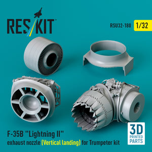 RESKIT RSU32-0180 F-35B &amp;quot;Lightning II&amp;quot; exhaust nozzle (Vertical landing) for Trumpeter kit (3D printed) 1/32 – immagine 3