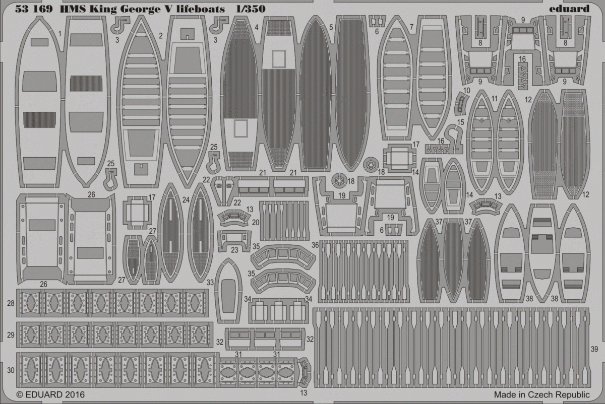 Canots de sauvetage du HMS King George V Eduard 53169 TAMIYA 1/350