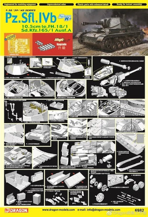 Dragon 6982 Pz.Sfl.IVb 10.5cm le.FH.18/1 Sd.Kfz.165/1 Ausf.A w/Magic Track 1/35 – imagen 2