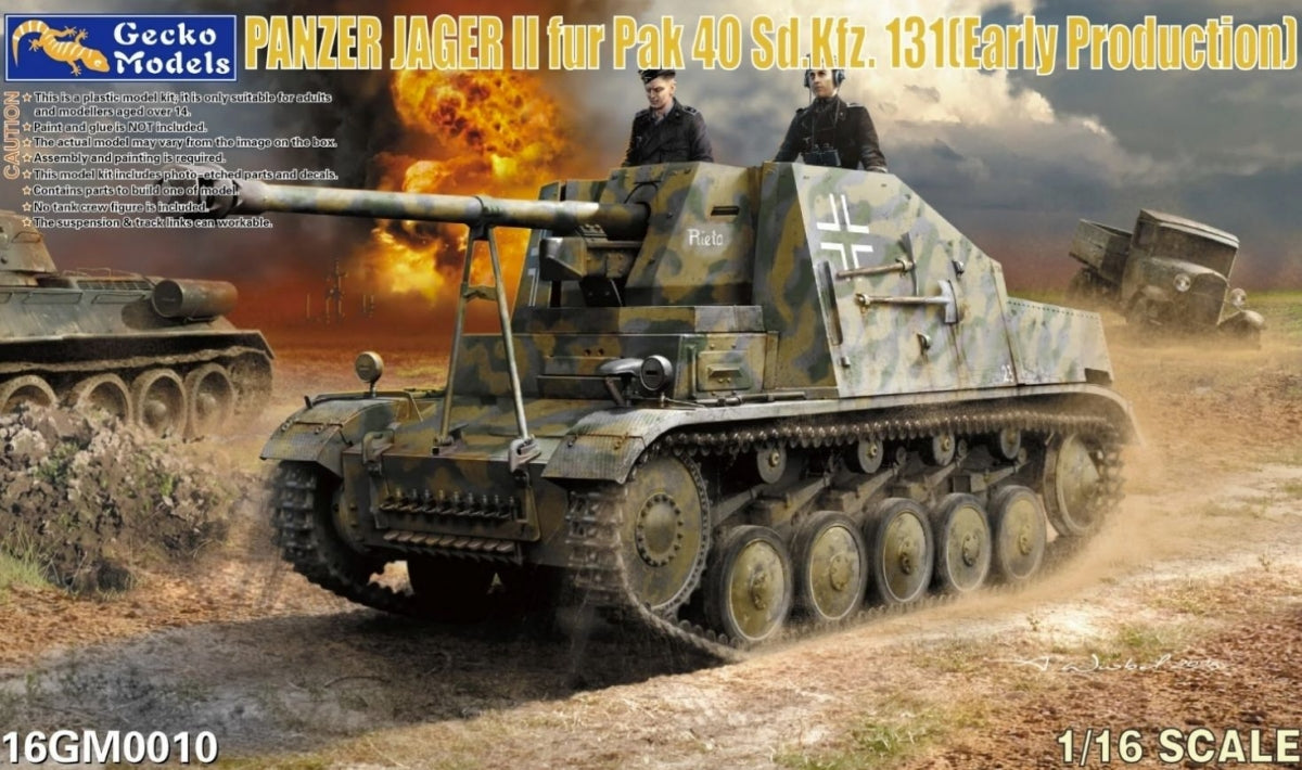 Gecko Models 16GM0010 PANZER JAGER II fur Pak 40 Sd.Kfz. 131 (Early Production) 1/16