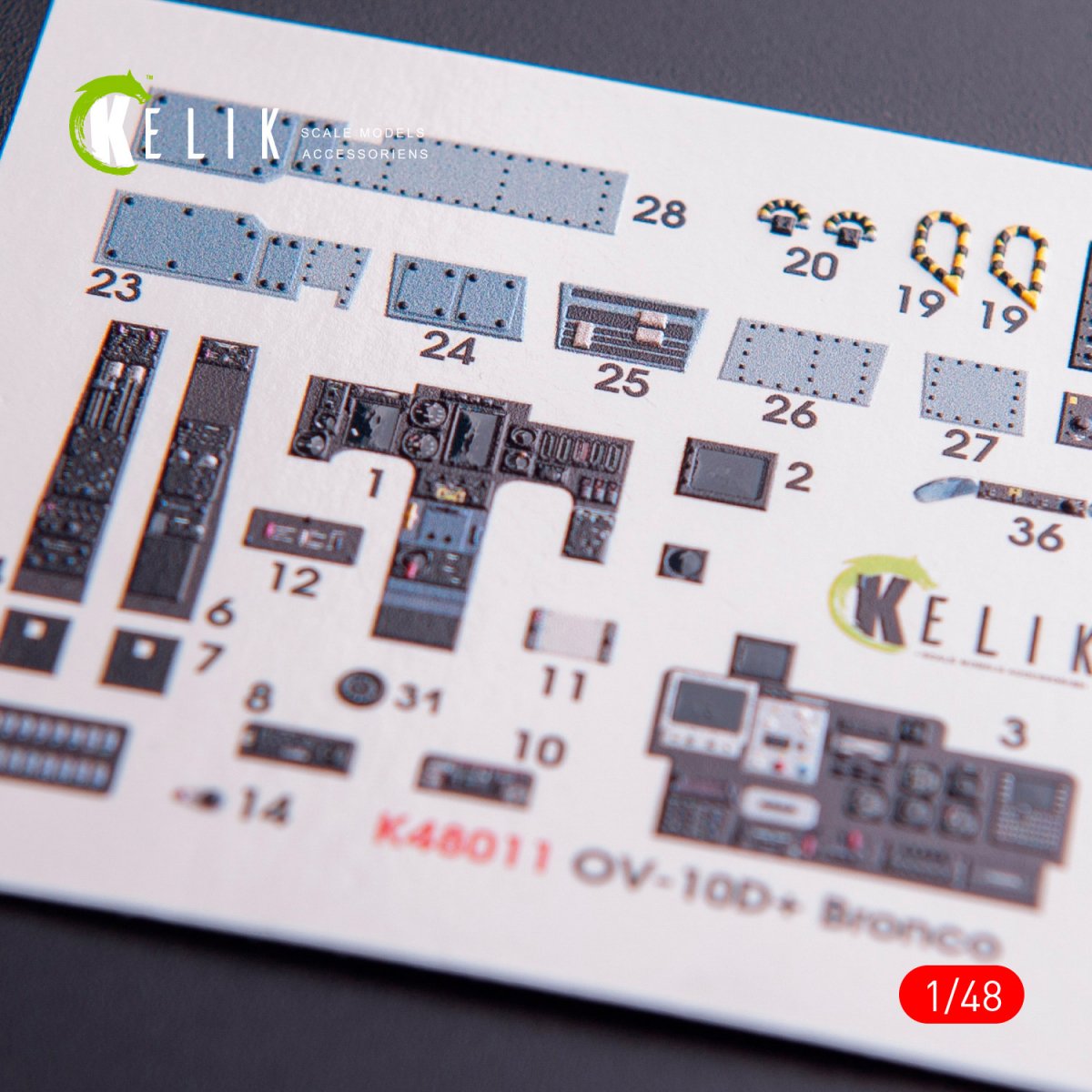 KELIK K48011 OV-10D+ BRONCO INTERIOR 3D DECALS FOR ICM KIT 1/48 – immagine 2
