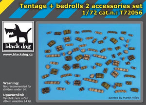 Black Dog T72056 Tentage plus bedrols 2 accessories set 1/72