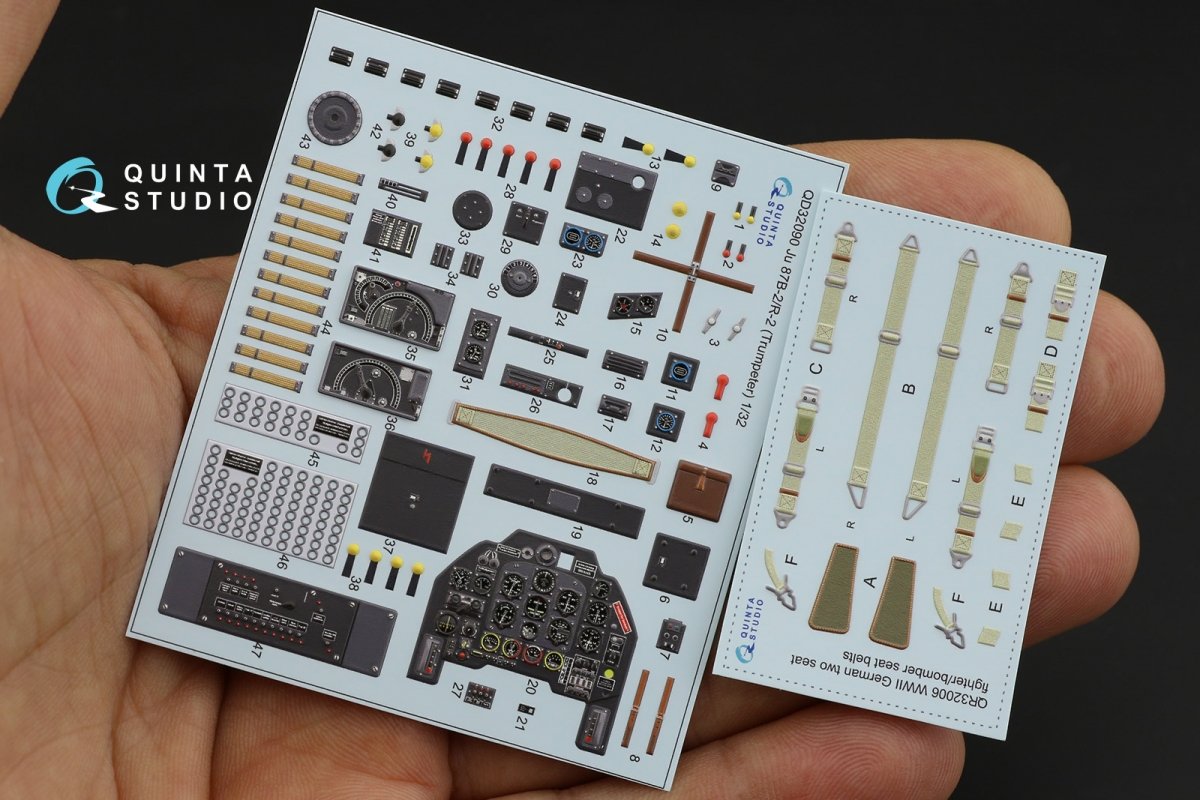 Quinta Studio QD32090 Ju 87B-2/R-2 3D-Printed &amp;amp; coloured Interior on decal paper ( Trumpeter ) 1/32 – Bild 10