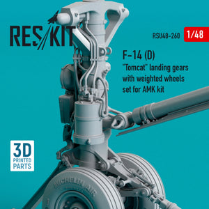 RESKIT RSU48-0260 F-14 (D) &amp;quot;TOMCAT&amp;quot; LANDING GEARS WITH WEIGHTED WHEELS SET FOR AMK KIT (RESIN &amp;amp; 3D PRINTED) 1/48 – imagen 3